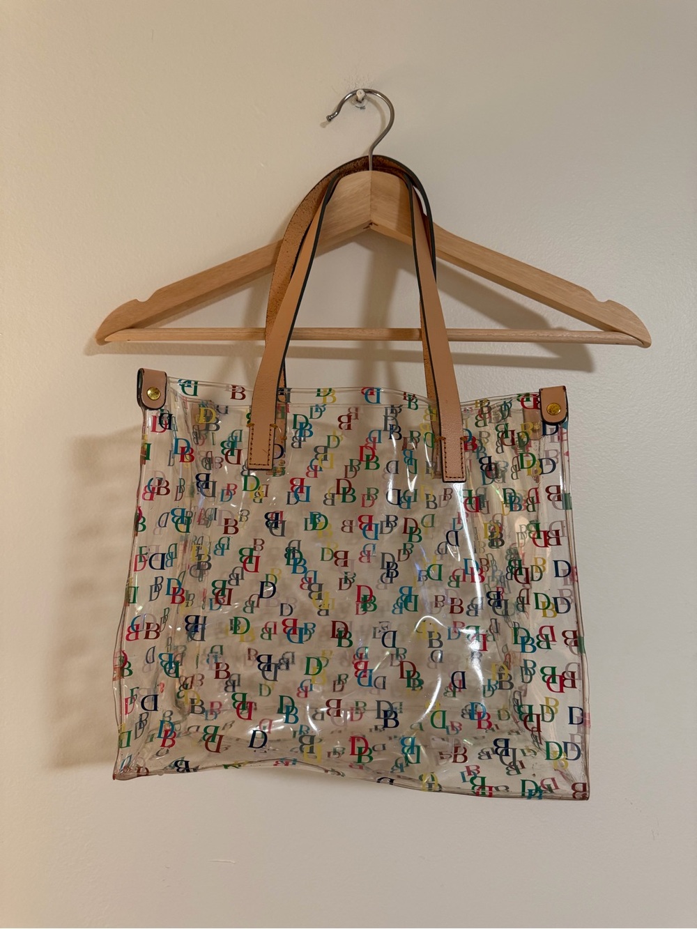 Dooney & Bourke Clear Multicolor DB Monogram PVC Tote